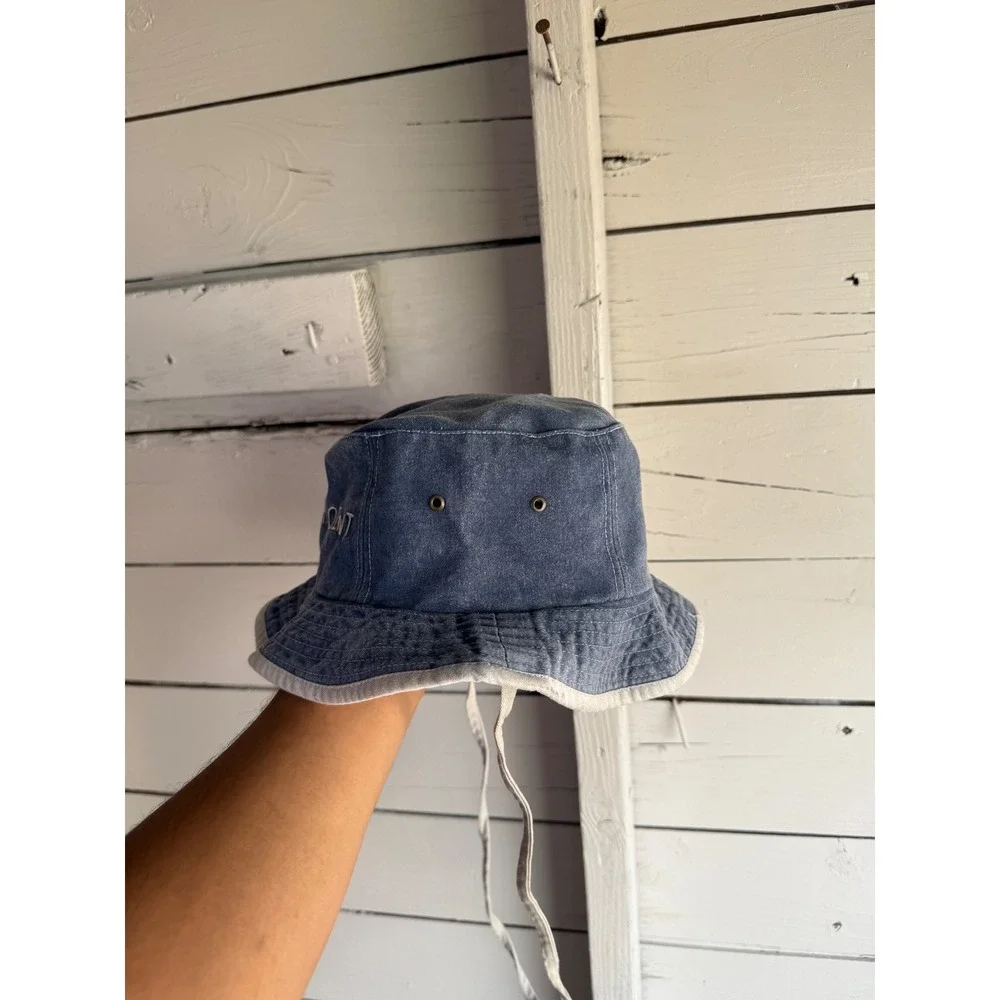 Cedar Point Souvenir Bucket Hat Blue Denim Adjustable Chin Strap Kids J Hats